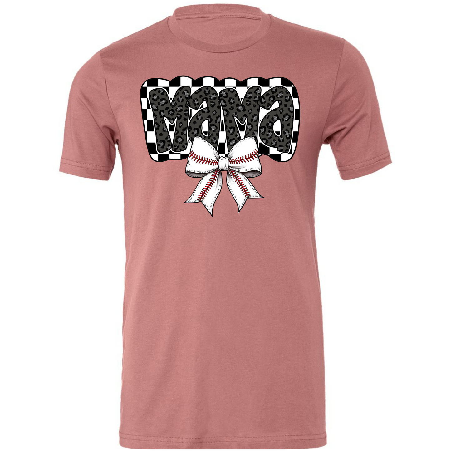 Checkered Baseball Mama T-Shirt