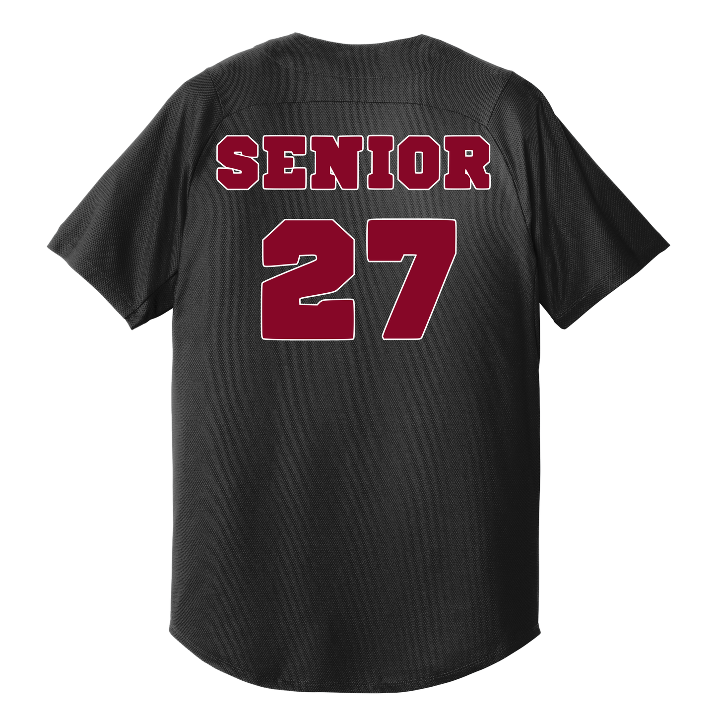 Black Senior Jersey w/Cal Red print