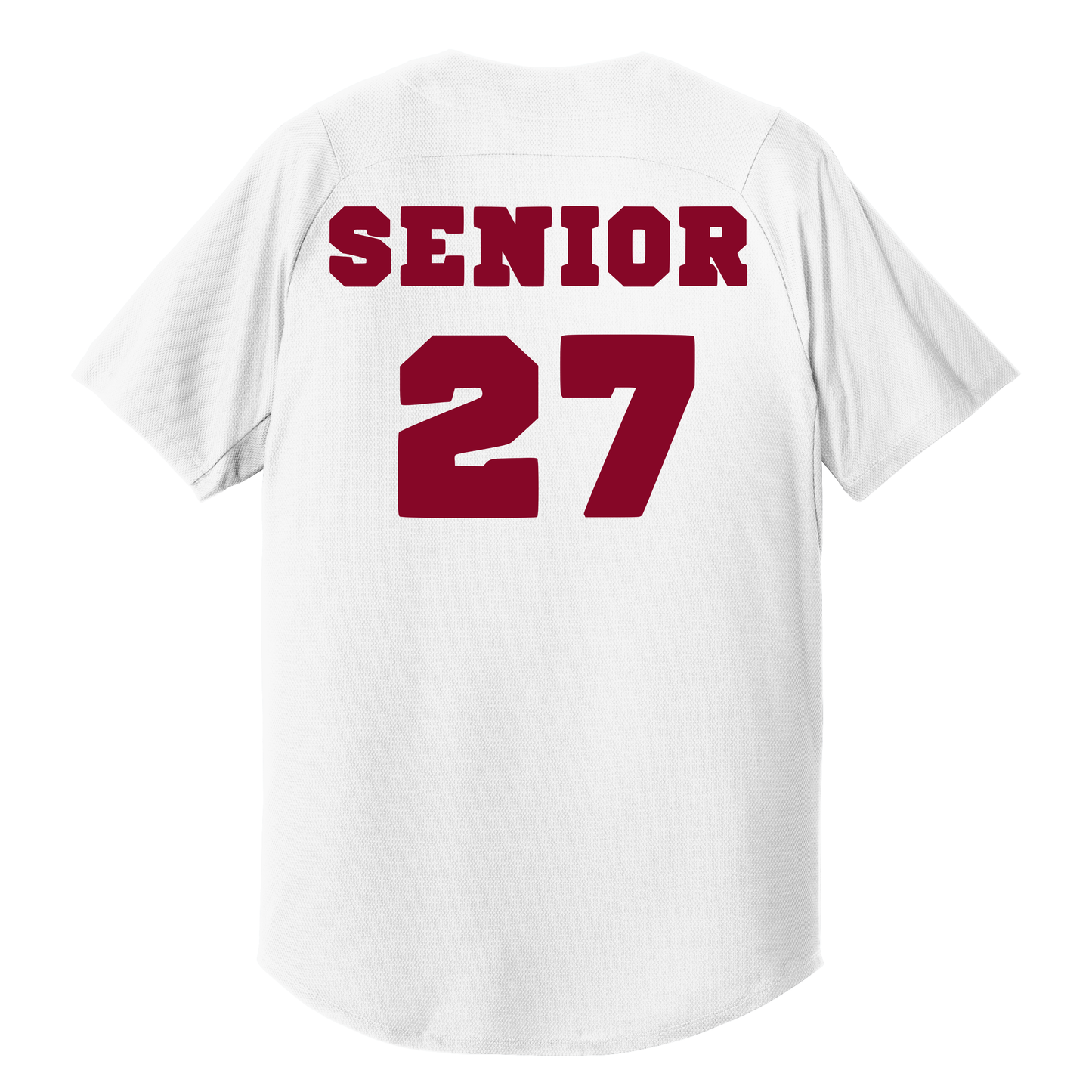 White Senior Jersey w/Cal Red Print