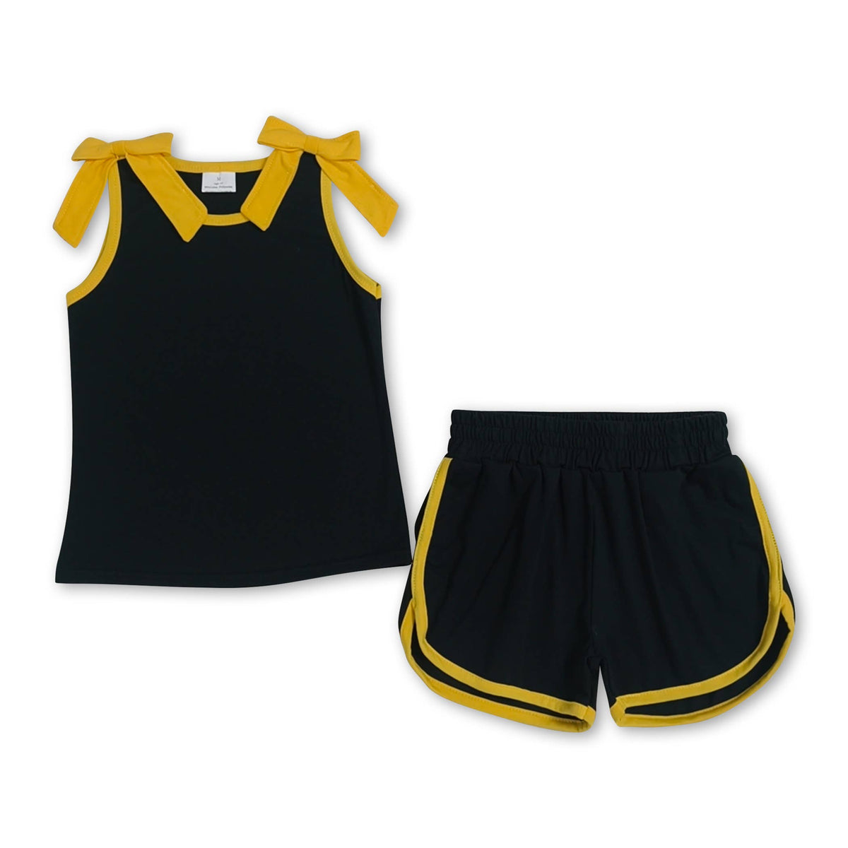 Youth Gold/Blk Bow Short Set