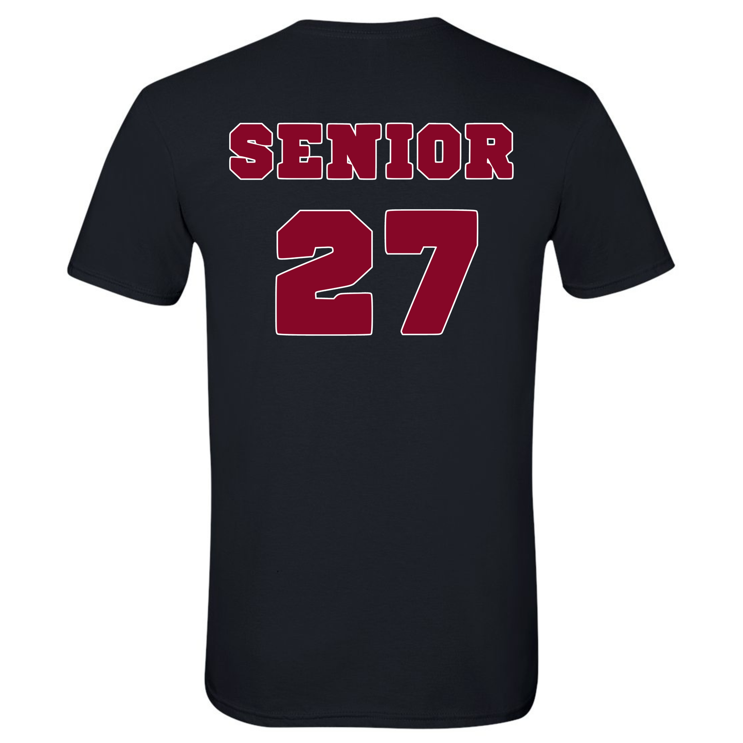 Black Senior T-Shirt w/Cal Red Print