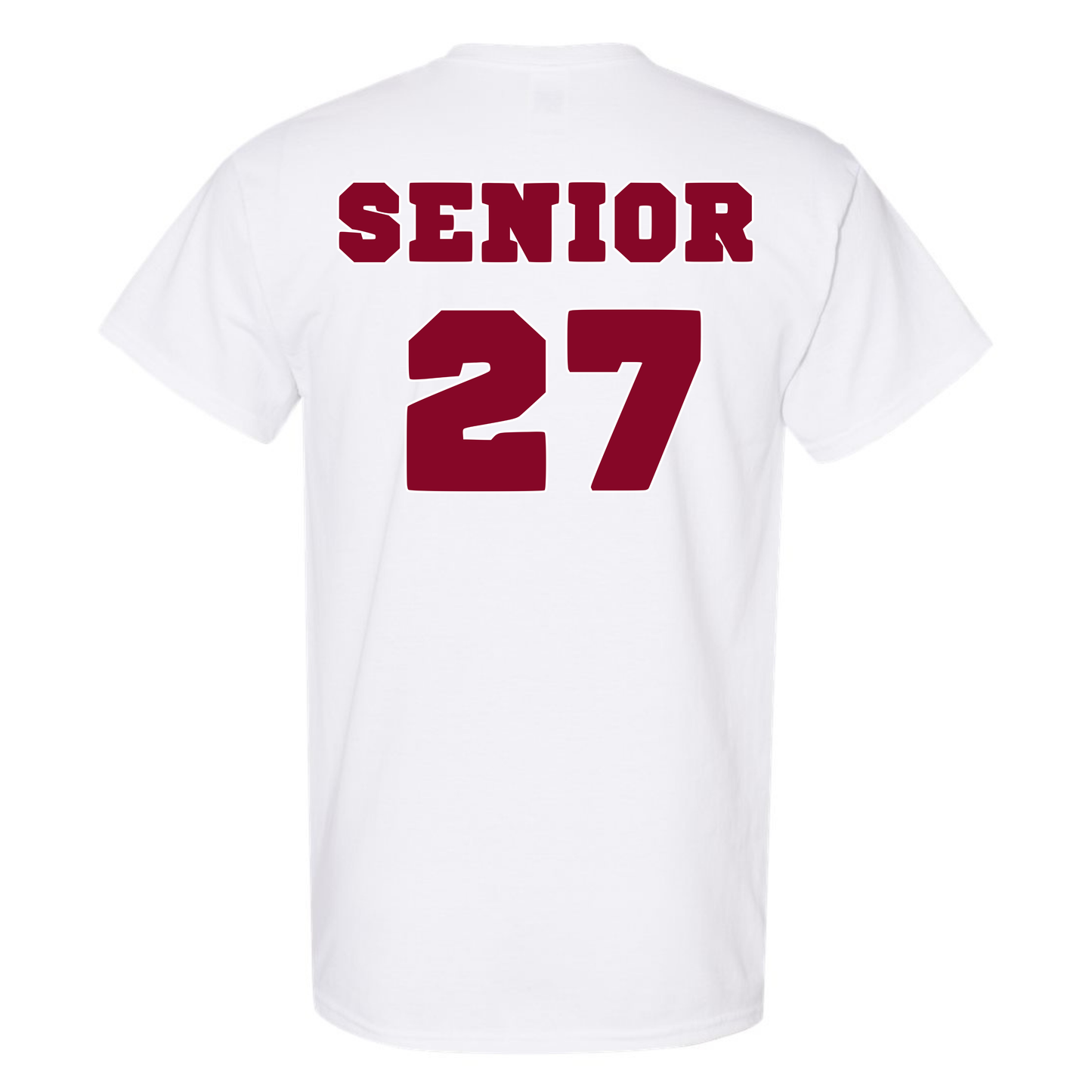 White Senior T-Shirt w/Cal Red Print