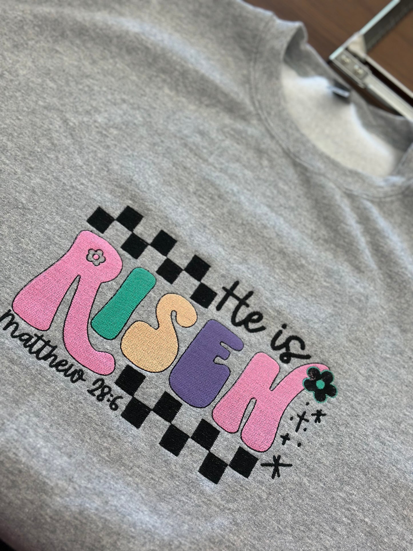 He is Risen Embroidered Sweatshirt