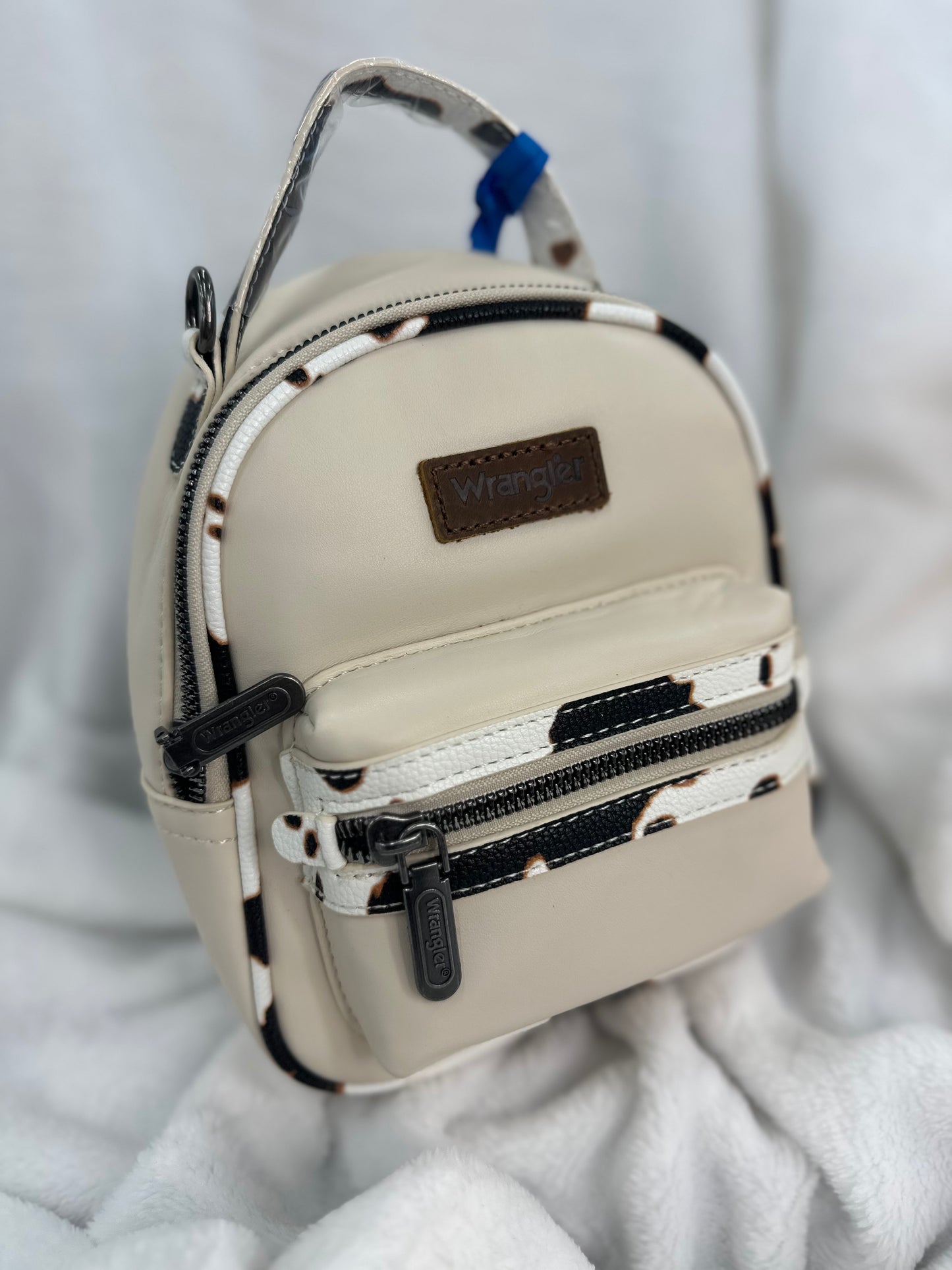 Wrangler Mini Cream Cowprint Backpack