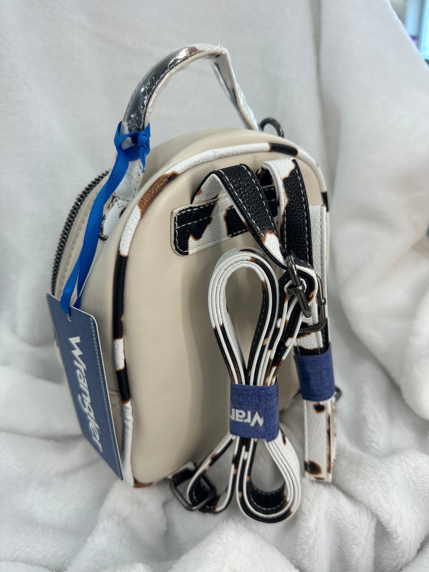 Wrangler Mini Cream Cowprint Backpack