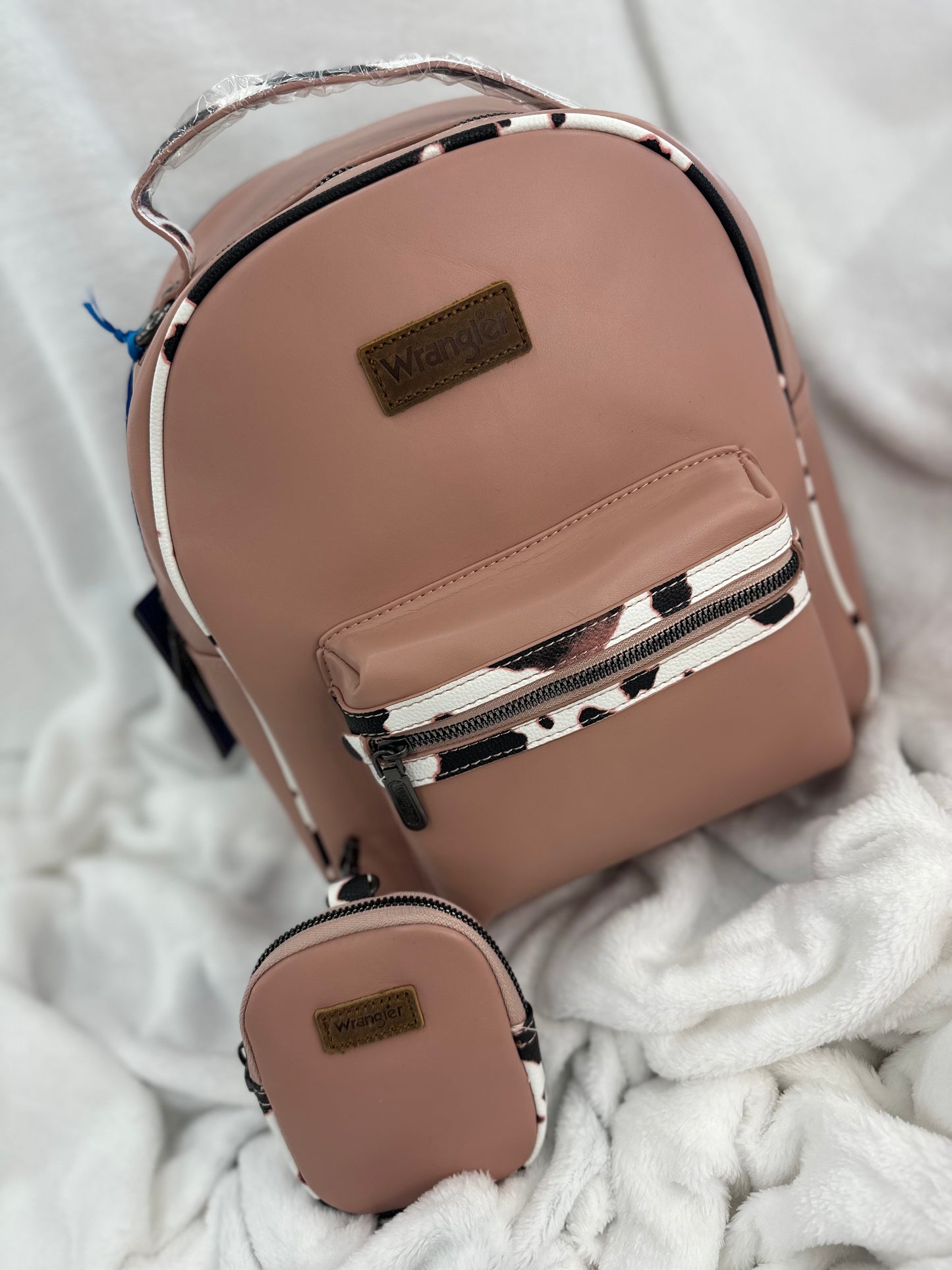 Wrangler Large Pink Cowprint Backpack