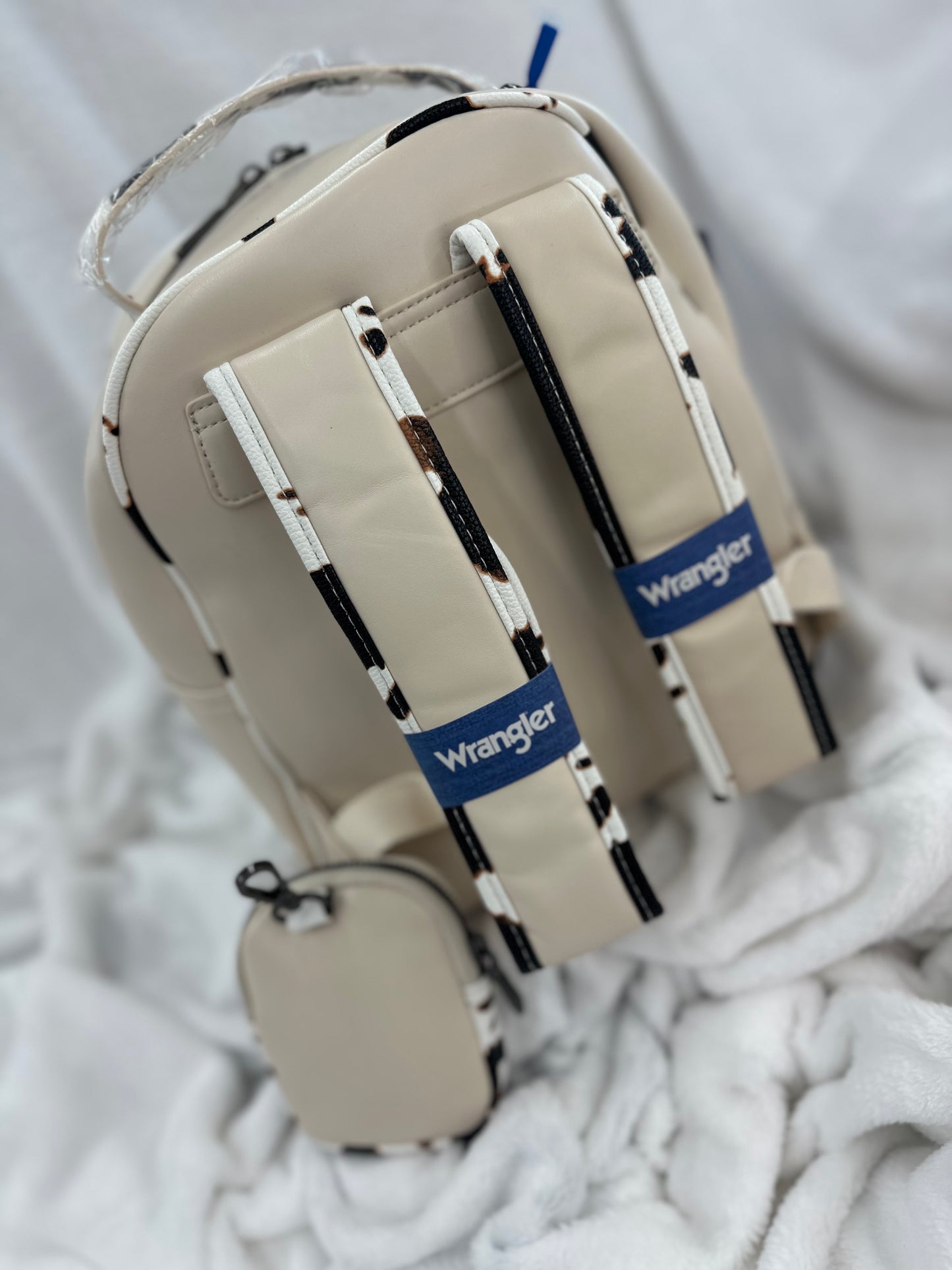 Wrangler Large Cream Cowprint Backpack