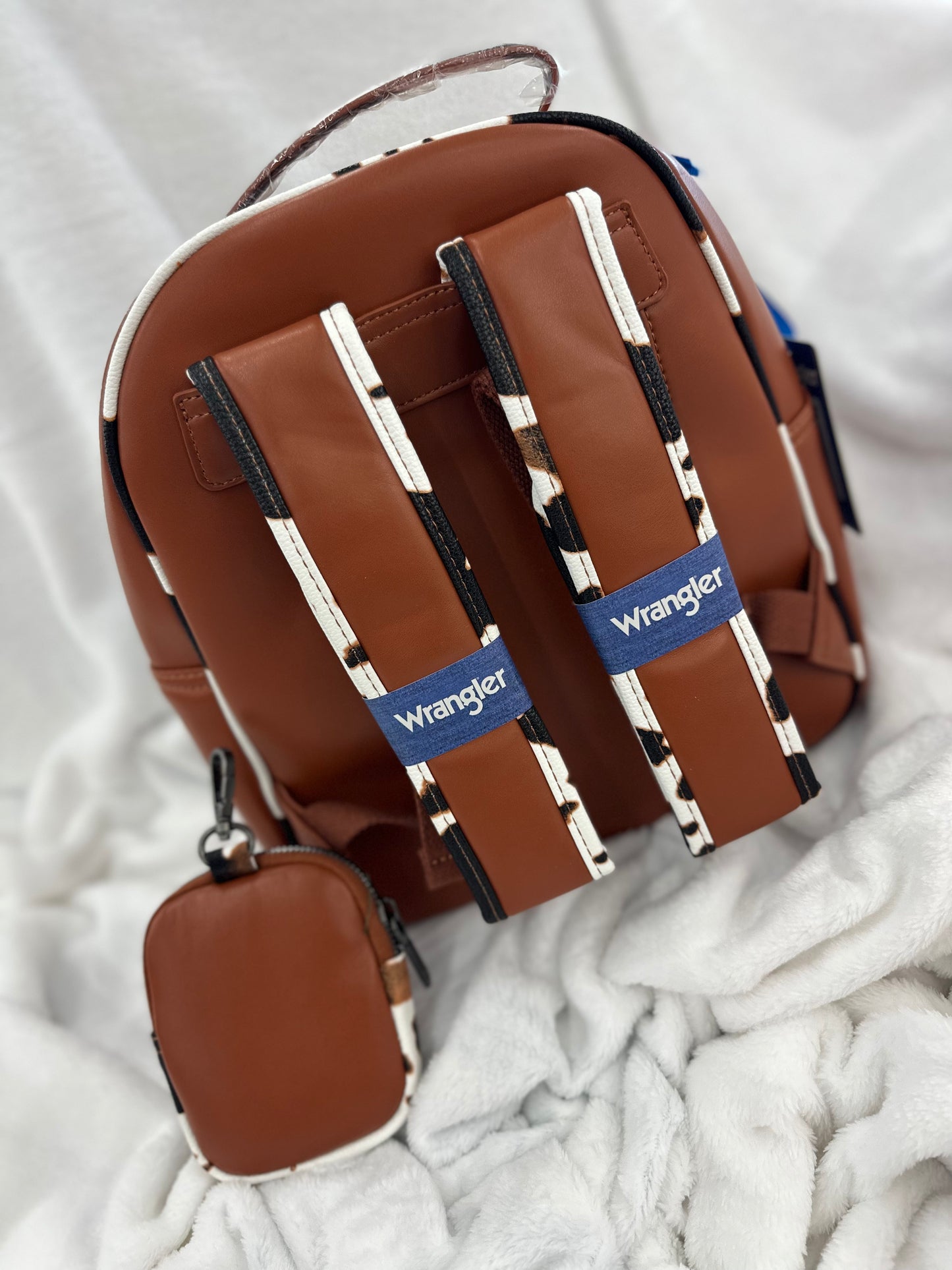 Wrangler Large Brown Cowprint Backpack
