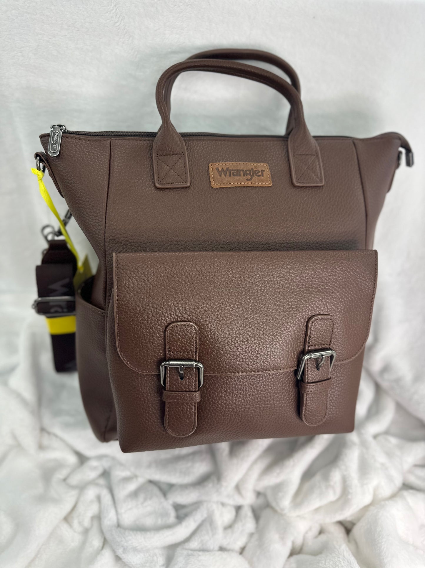 Wrangler Large Dark Brown Saddle Backpack
