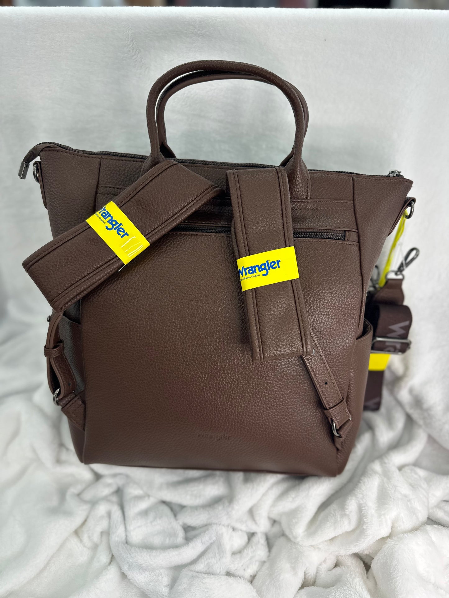 Wrangler Large Dark Brown Saddle Backpack