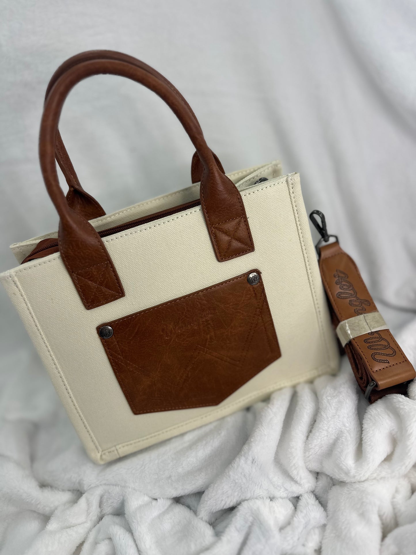 Wrangler Canvas Small Beige Tote