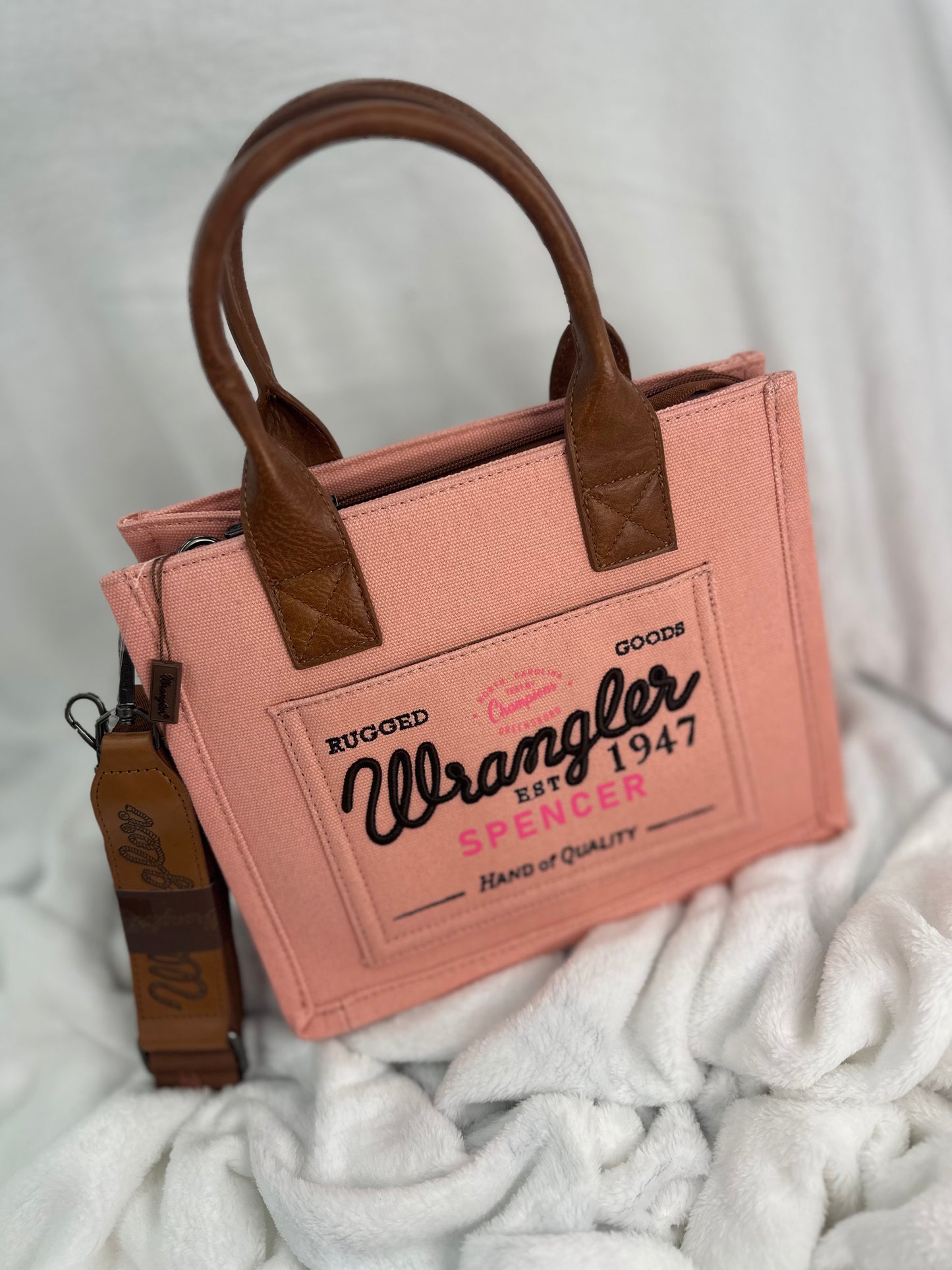 Wrangler Canvas Small Pink Tote
