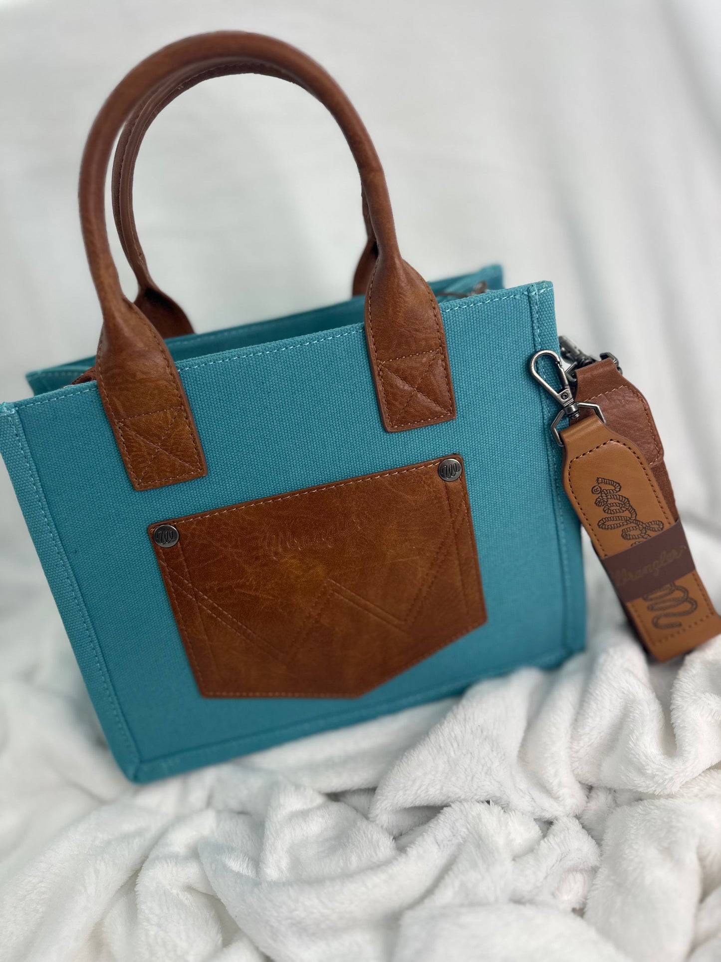 Wrangler Canvas Small Blue Tote