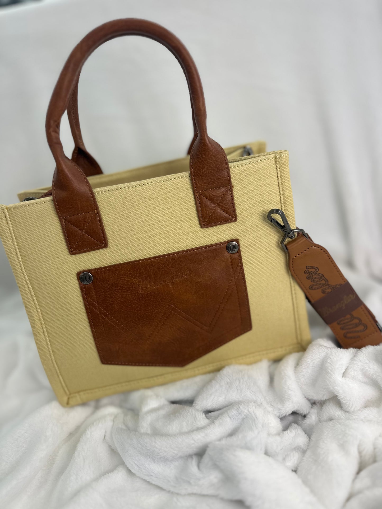 Wrangler Canvas Small Tan Tote