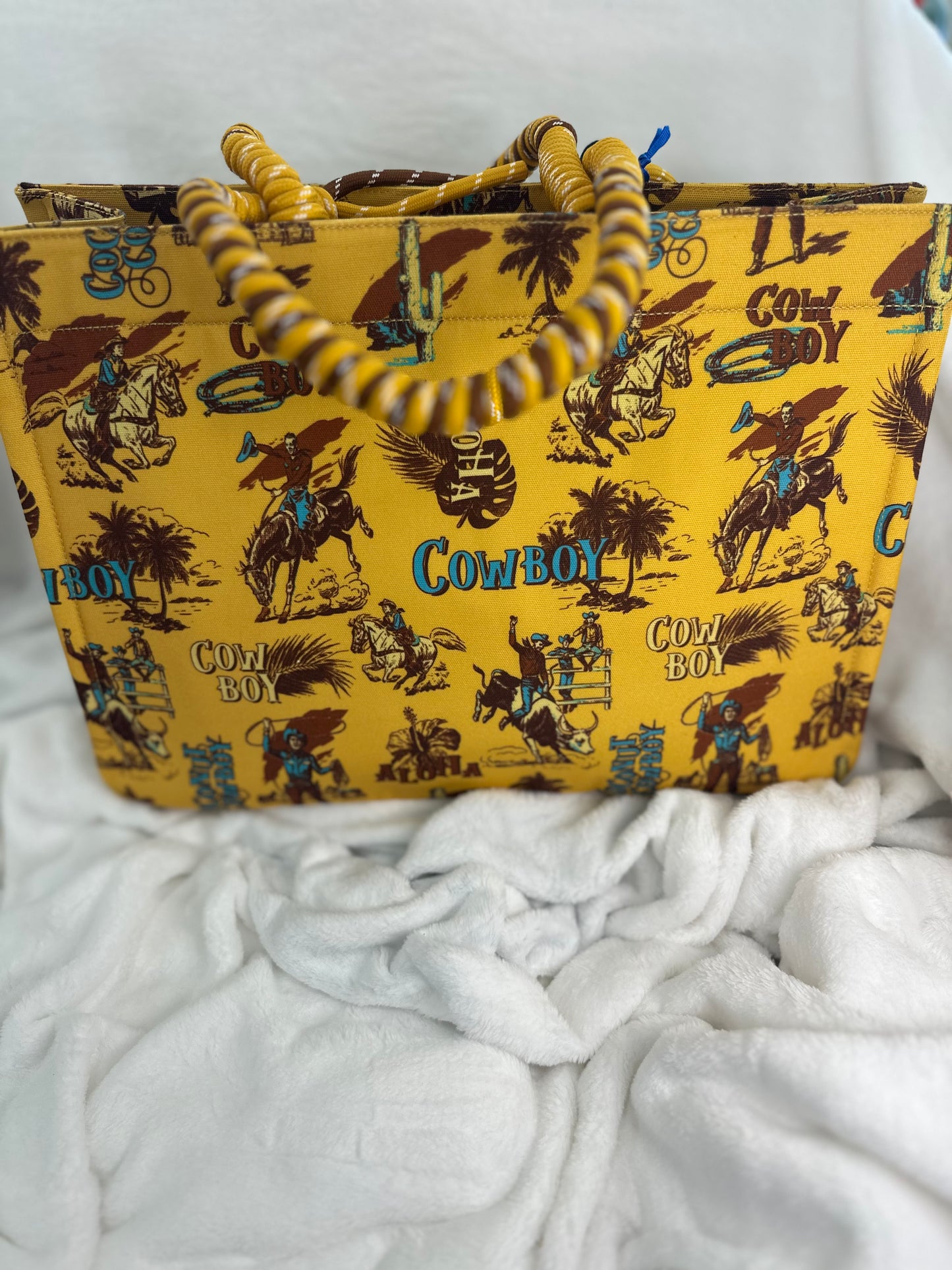 Wrangler Large Cowboy Canvas Mustard Tote