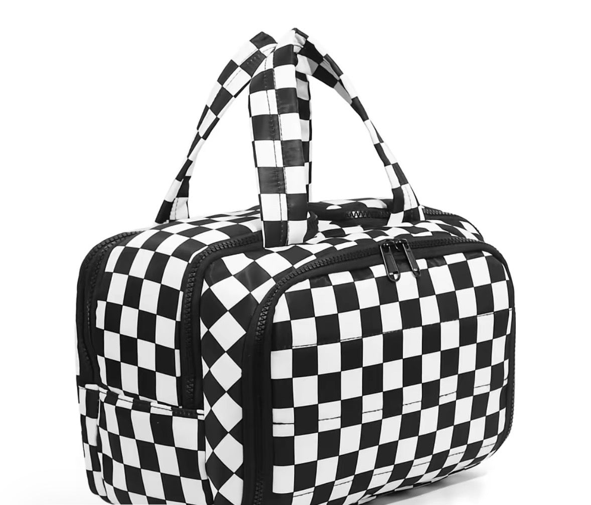 Checkered Large Toiletry Bag