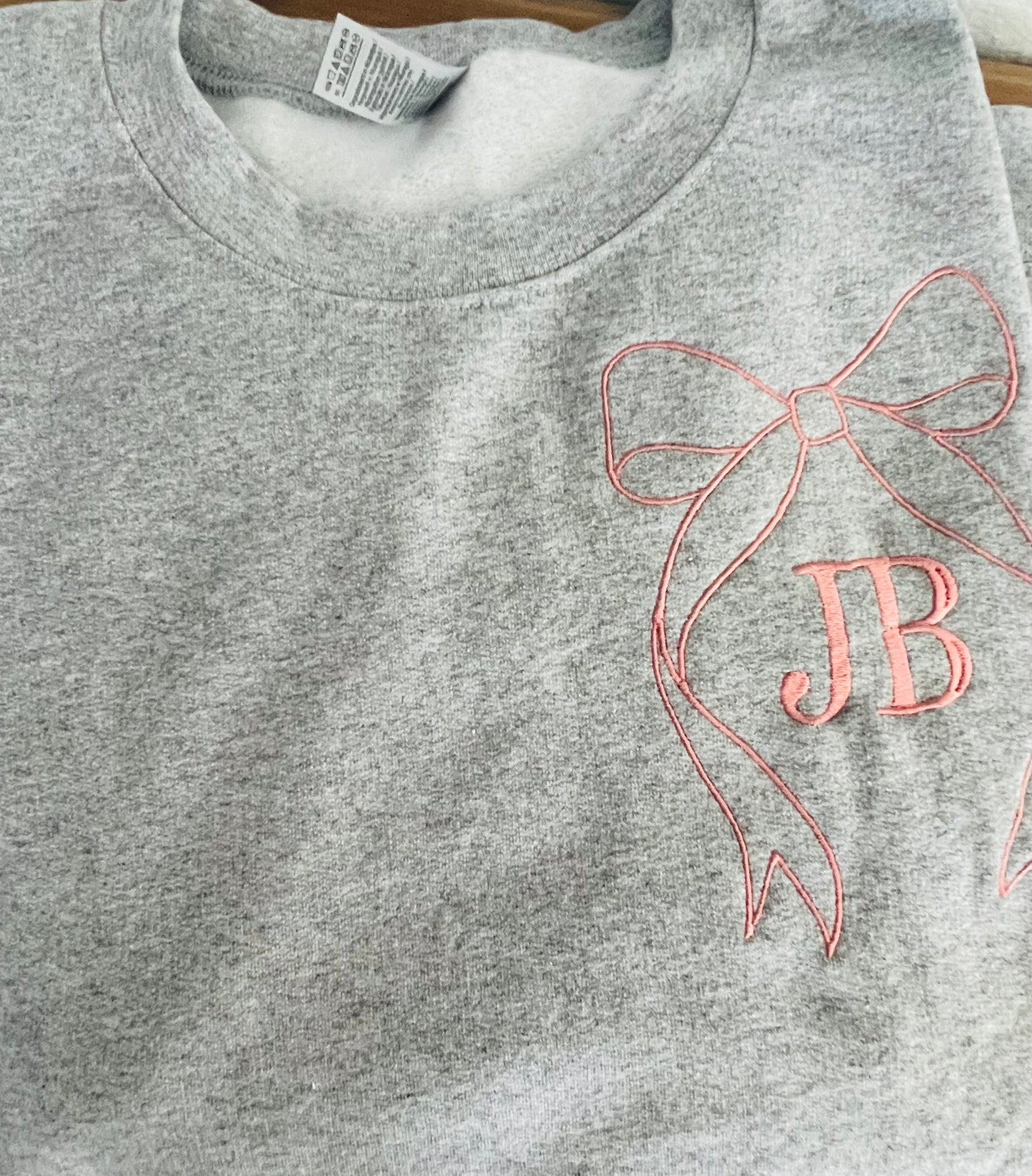 Custom Embroidered Bow with Inital sweatshirt!