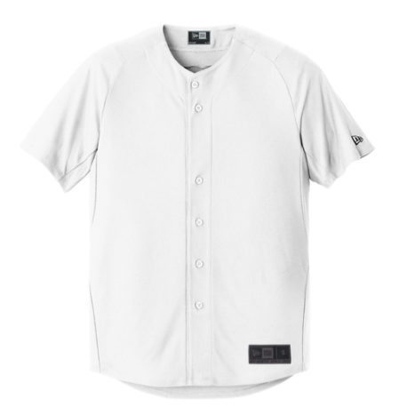 Baseball Full Button Jersey-White