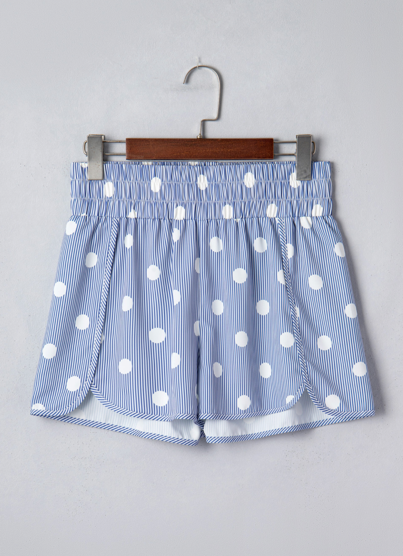 Sky Blue Polka Dot HW Shorts