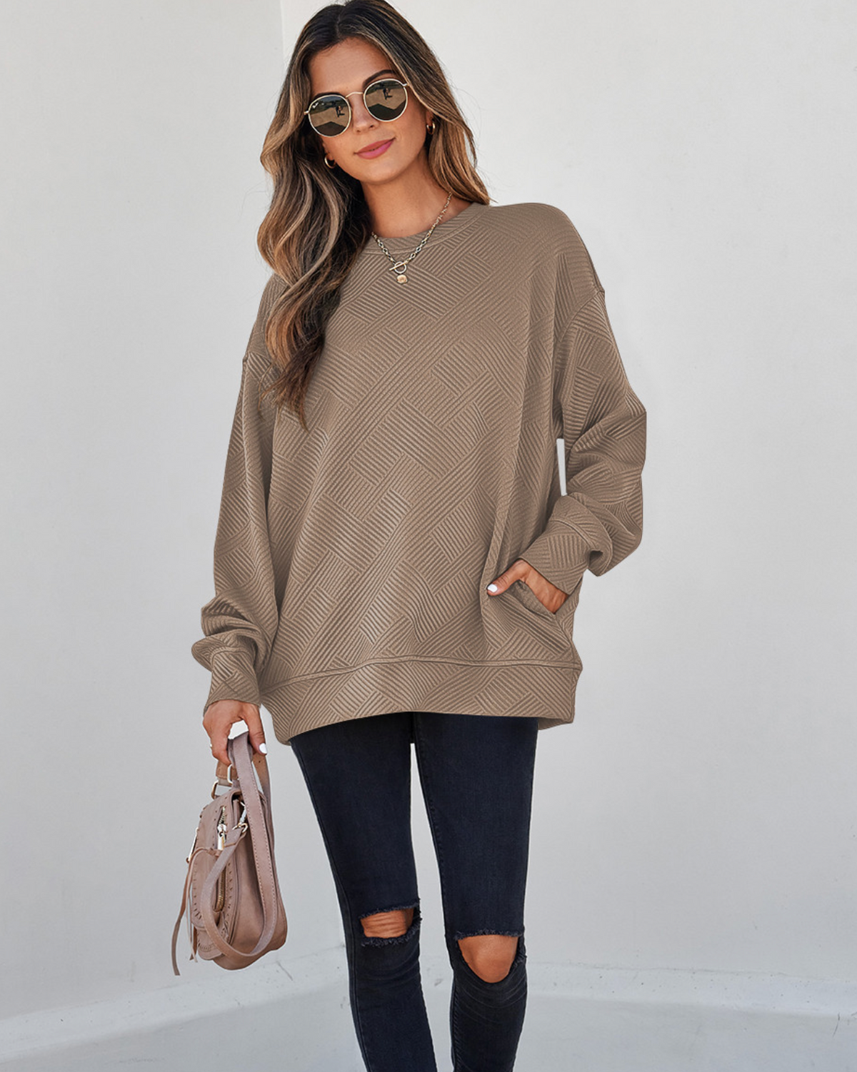 Parchment Textured Sweatshirt