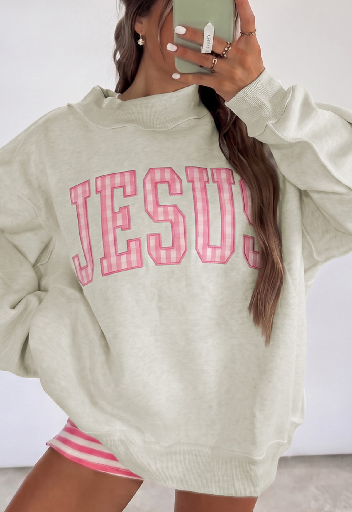 Gray JESUS Polka Dot Sweatshirt