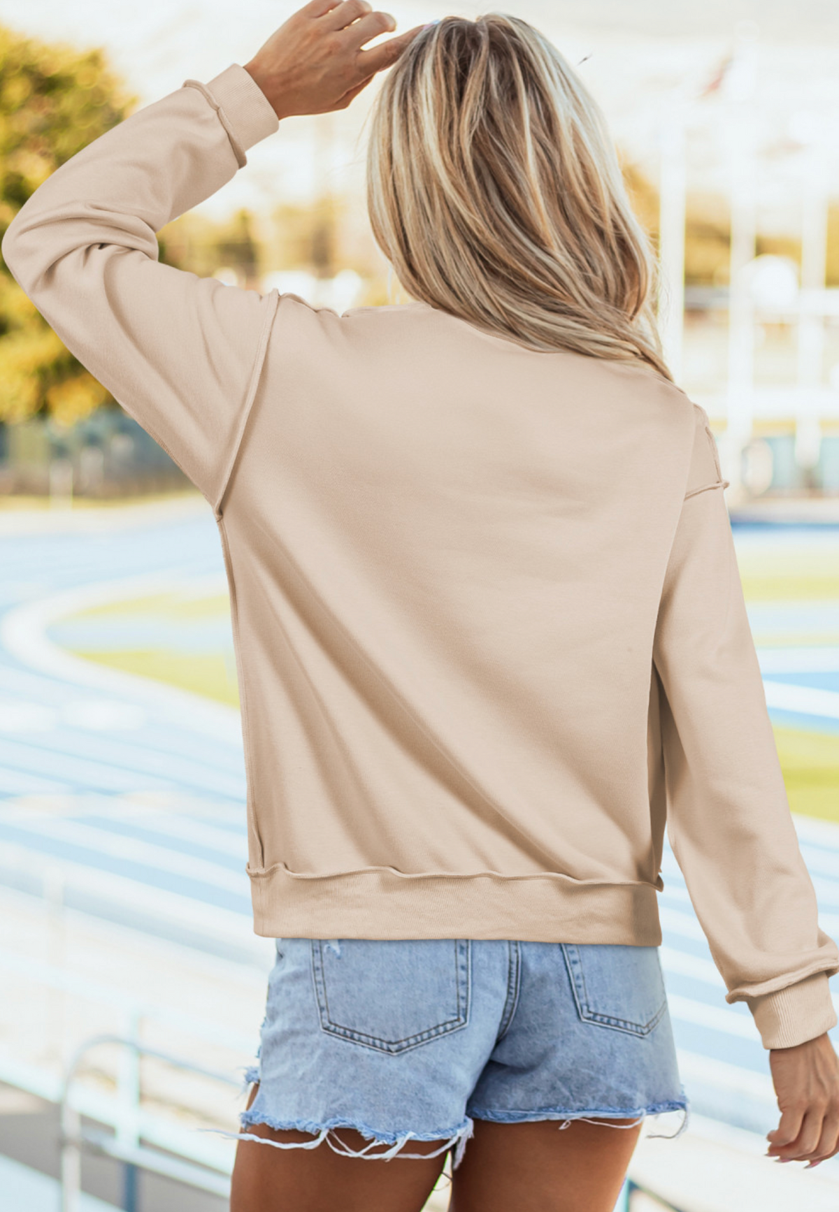 Apicot Mock Neck Sweatshirt