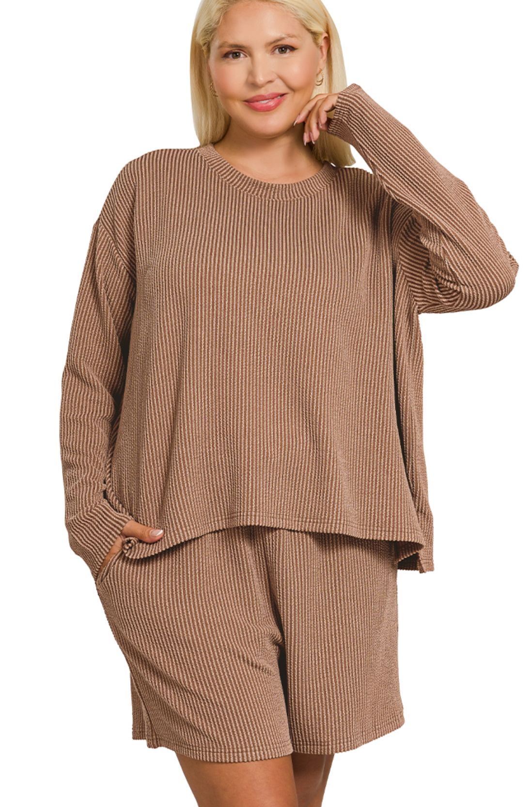 PLUS Ribbed LS/Short Set