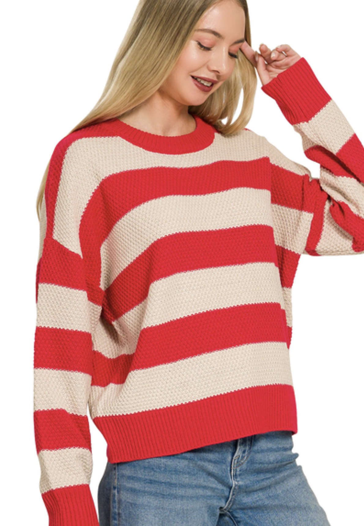 Striped Drop Shoulder Sweater