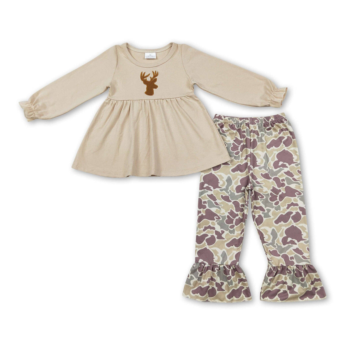 Deer Camo Ruffle Pant Set