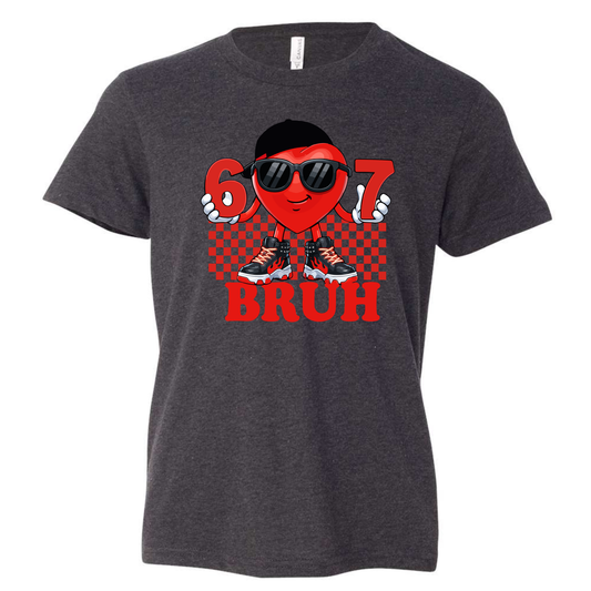 YOUTH Bella Canvas Valentines Day Shirt (DK Grey HT)