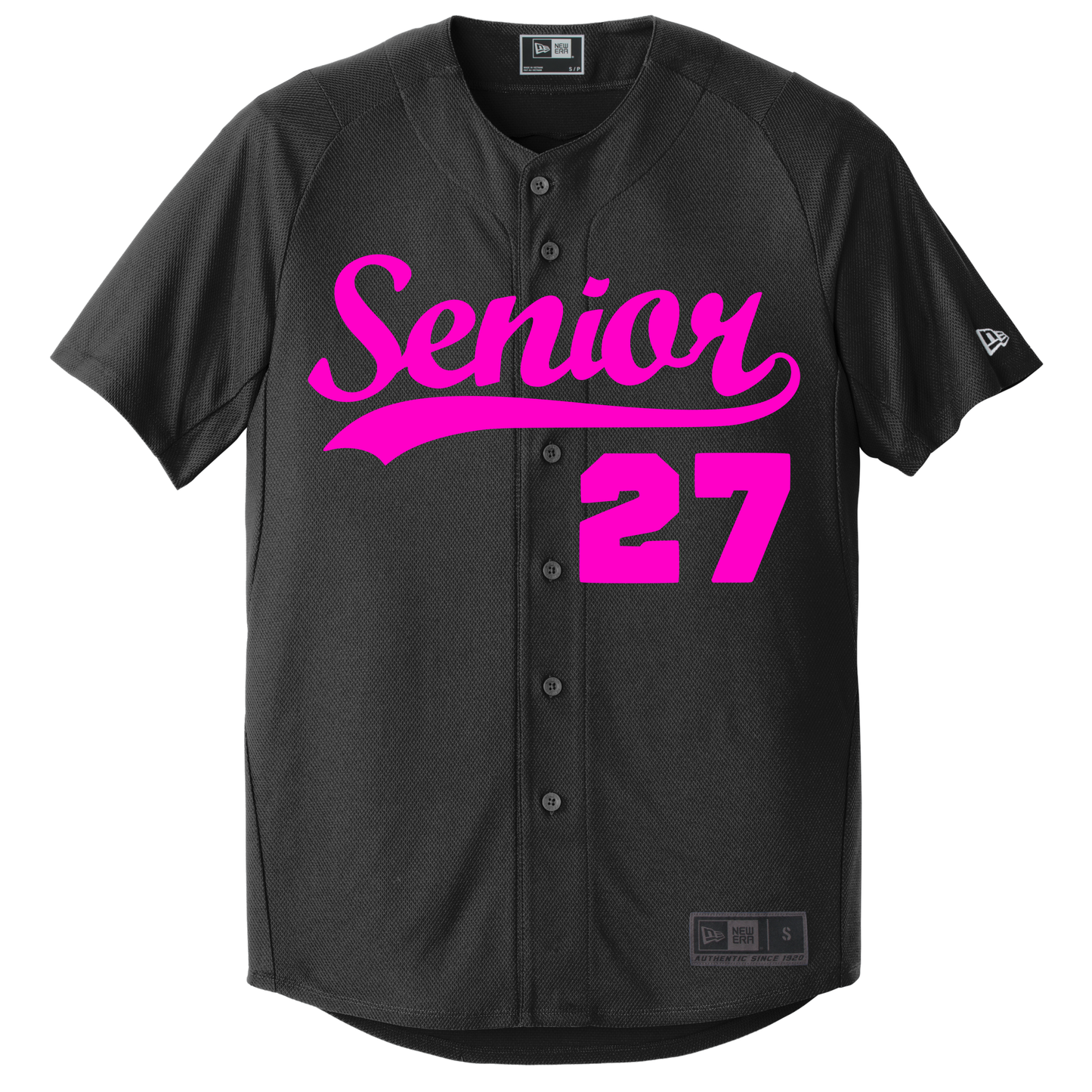 Black Senior Jersey w/Pink Print