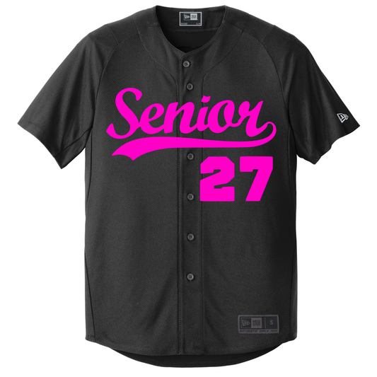 Black Senior Jersey w/Pink Print