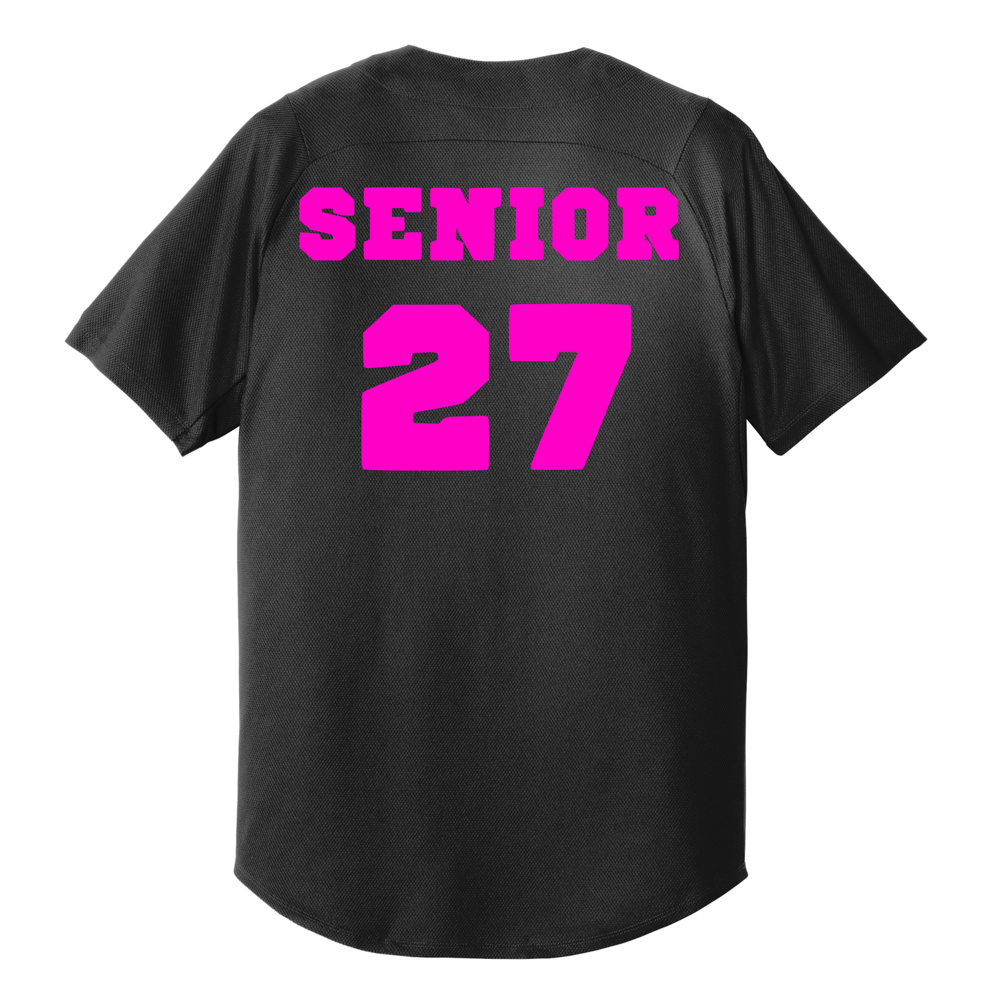 Black Senior Jersey w/Pink Print