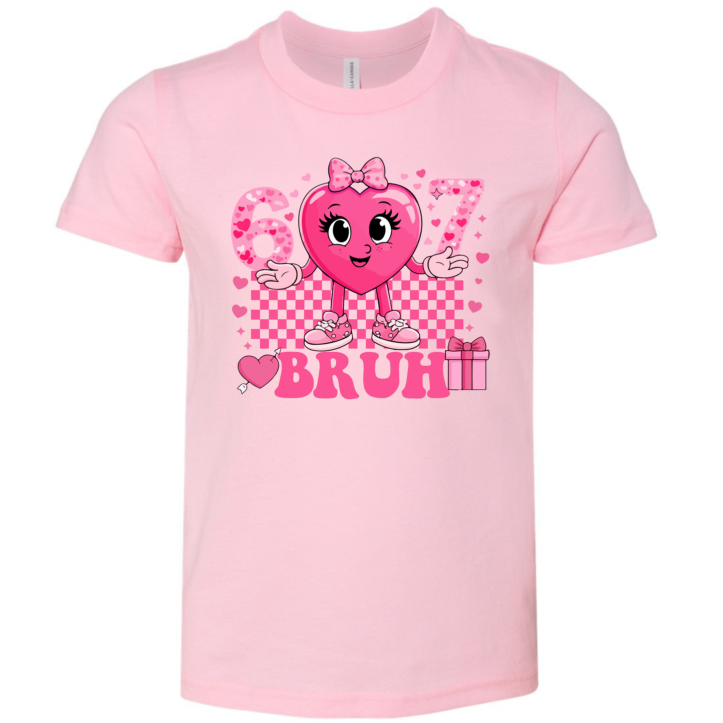 YOUTH Bella Canvas Valentines Day Shirt (Light Pink)