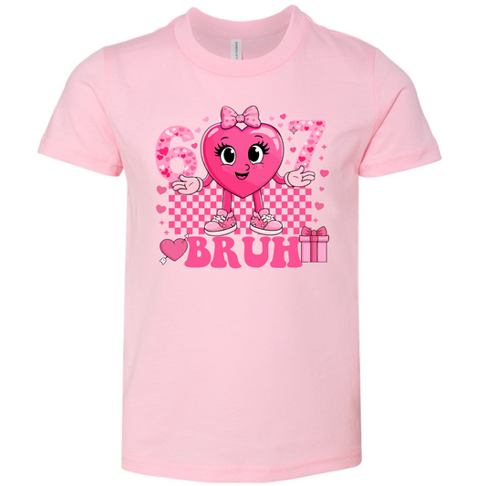 YOUTH Bella Canvas Valentines Day Shirt (Light Pink)