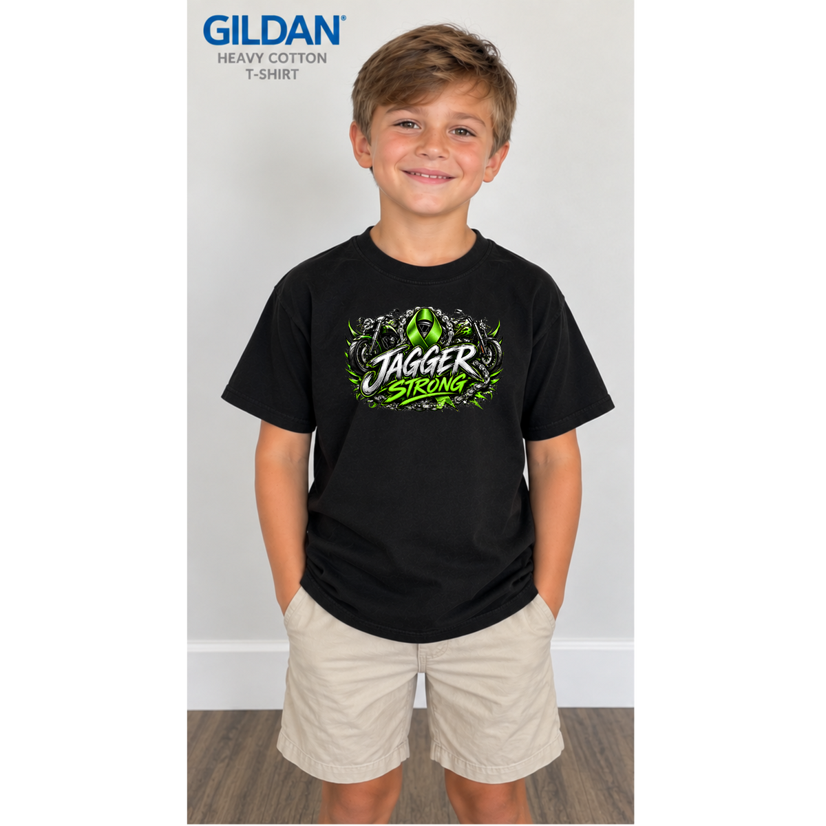 Black Youth Jagger Strong Shirt (Gildan)
