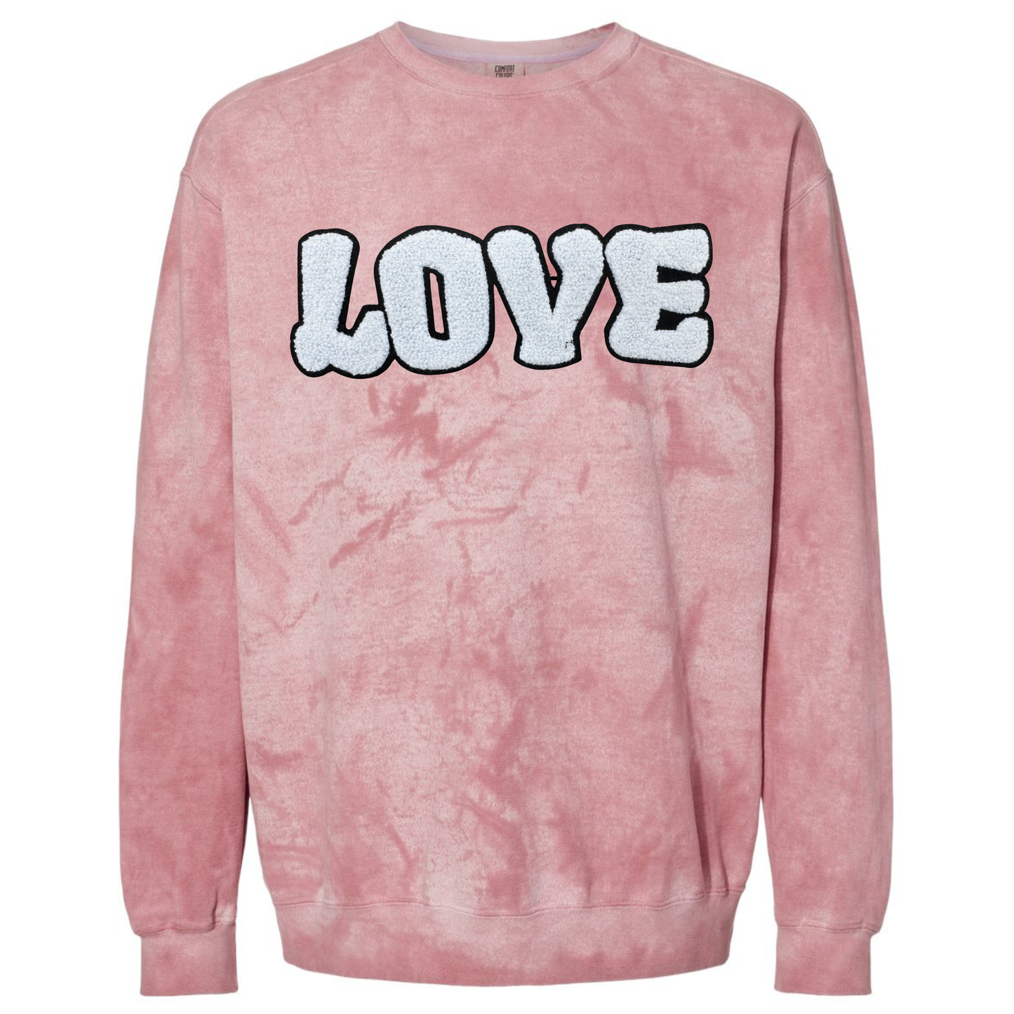 Color Blast V-Day Sweatshirt with Chenille Patch (Clay)