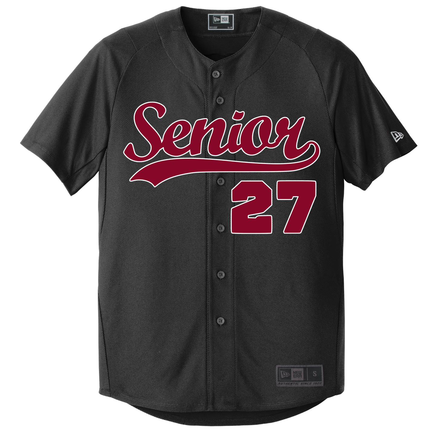 Black Senior Jersey w/Cal Red print