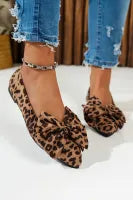 Suede Leopard Bow Flats