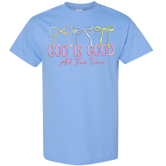 God is Good Faux Embroidered T-Shirt