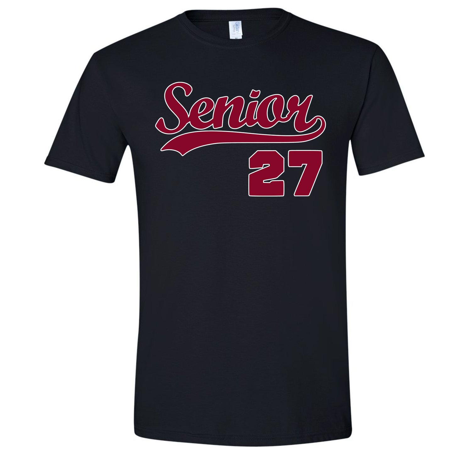 Black Senior T-Shirt w/Cal Red Print