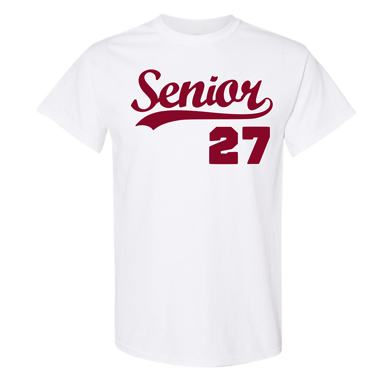 White Senior T-Shirt w/Cal Red Print