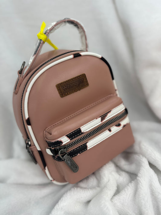 Wrangler Mini Pink Cowprint Backpack