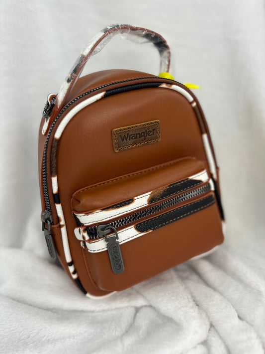 Wrangler Mini Brown Cowprint Backpack