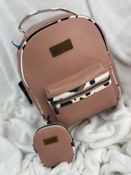 Wrangler Large Pink Cowprint Backpack