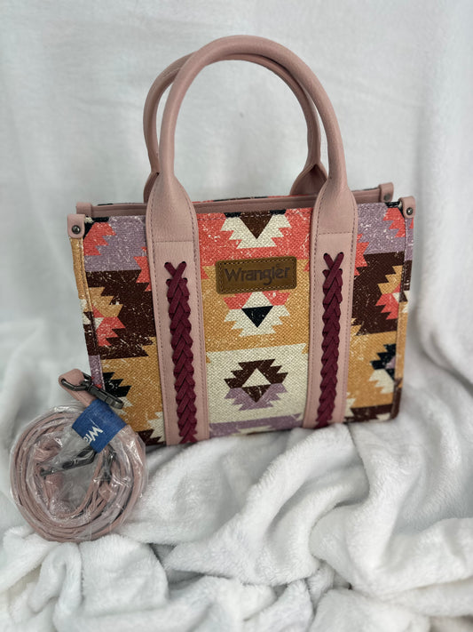 Wrangler Conceal Carry Small Tote - Pink Aztec