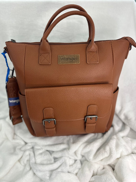 Wrangler Large Light Brown Saddle Backpack