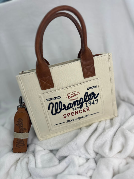 Wrangler Canvas Small Beige Tote