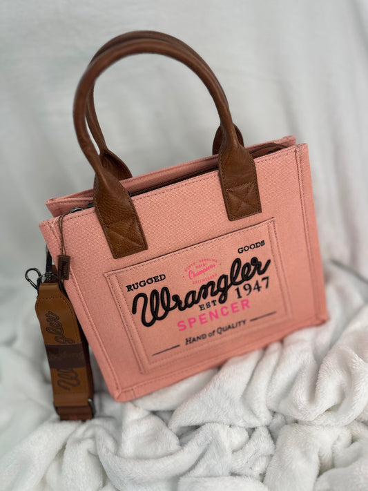 Wrangler Canvas Small Pink Tote