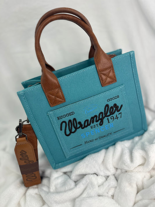 Wrangler Canvas Small Blue Tote